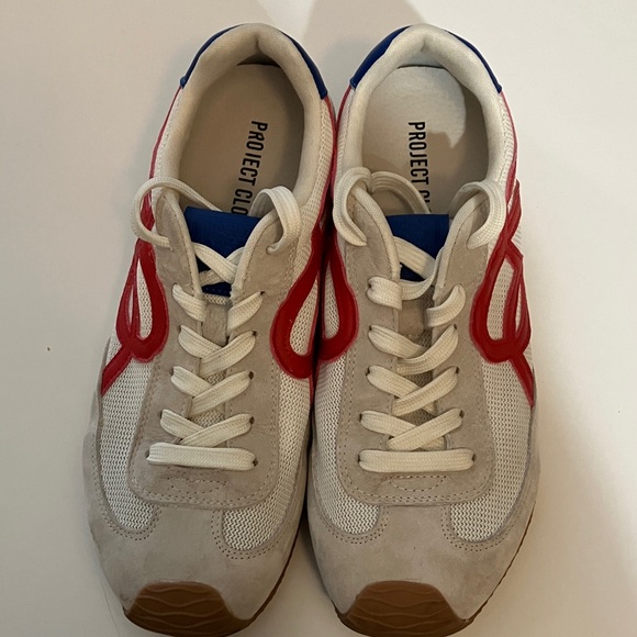 Project Cloud Shoes - Project Cloud Women’s 8 1/2 Red, White & Blue Lace Up Lightweight Sneakers